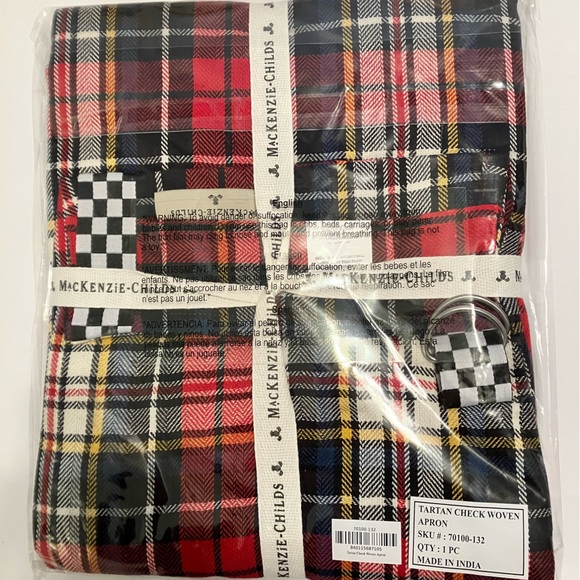 Mackenzie Childs Tartan Check Apron NWT - Picture 4 of 7